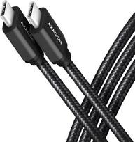 Axagon Data and charging USB 3.2 Gen 1 cable length 2 m. PD 60W, 3A. Black braided.
