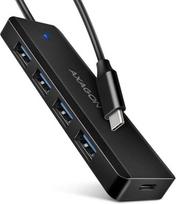 Axagon HUE-C1C 4x USB3.2 Gen 1 Travel hub, USB-C power IN, w. 20cm Type-C cable