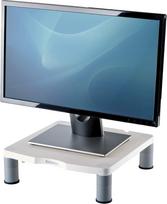 Fellowes Computer Monitor Stand with 3 Height Adjustments - Standard Monitor Riser with Cable Management - Ergonomic Adjustable Monitor Stand for Computers - Max Weight 27KG/Max Size 21" - Platinum