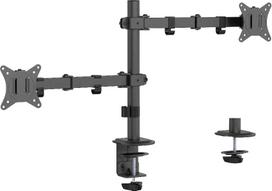 Gembird MA-D2-03 Adjustable desk mounted double monitor arm, 17”-32”, black