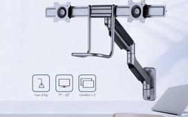 Gembird MA-WA2-02 Adjustable wall 2-display mounting arm, 17”-32”, up to 8 kg
