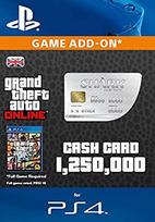 Grand Theft Auto Online | GTA V Great White Shark Cash Card | 1,250,000 GTA-Dollars | PS3/PS4 Download Code - UK account