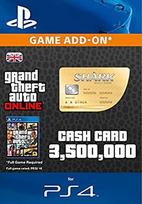 Grand Theft Auto Online | GTA V Whale Shark Cash Card | 3,500,000 GTA-Dollars | PS3/PS4 Download Code - UK account