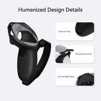 KIWI design Handle Cover for Oculus Quest 2 Accessories, Quest 2 Controller Grips Cover with Adjustable Hand Strap (Black, 1 Pair)