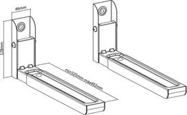 Maclean MC-915 W Universal Microwave Oven Bracket Holder Wall Mount Adjustable White Space Saving 30kg