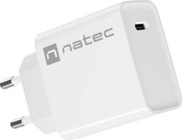 Natec NETWORK CHARGER RIBERA USB-C 20W PD WHITE