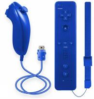Nintendo Remote Plus Controler + Nunchuk Game Controller Wii WiiU Blue (neoriginalus)