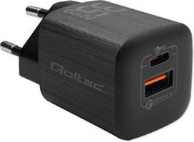 Qoltec 50764 mobile device charger Laptop, Portable gaming console, Power bank, Smartphone, Smartwatch, Tablet Black AC Fast charging Indoor