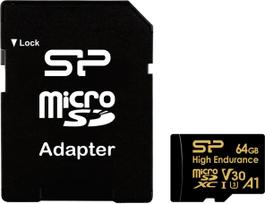 Silicon Power Memory card microSDXC High Endurance 64GB V30 UHS-1 U3 A1 24/7 + ADAPTER microSD-SD