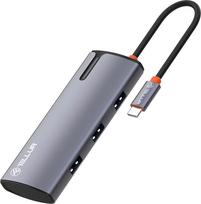 Tellur USB-C hub, PD 3.0 100W, HDMI, 3xUSB 3.0 grey
