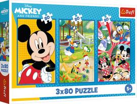 Trefl DISNEY MICKEY MOUSE Dėlionių rinkinys „Mikio komanda“, 3 x 80 det.