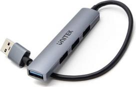 Unitek HUB USB-A; 3x USB-A 2.0; 1x USB-A 5Gbps Alu