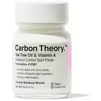 "Carbon Theory" arbatmedžio aliejaus ir vitamino A pasta nuo dėmių susidarymo - vietinė priemonė nuo odos trūkumų, 30 ml