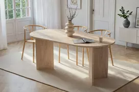 Valgomojo stalas, Hanah Home, Sablin, Travertinas, 180 x 75 x 89,5