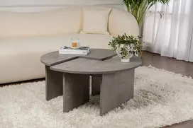 Kavos staliukas, Hanah Home, Moira, Betono pilka, 90 x 41 x 90
