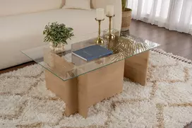 Kavos staliukas, Hanah Home, Vetrino, medaus ąžuolas, 105 x 40 x 65