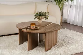 Kavos staliukas, Hanah Home, Moira, Riešutas, 90 x 41 x 90