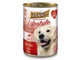 PRINCE Lifestyle visavertis šlapias ėdalas šunims su jautiena 5x405g