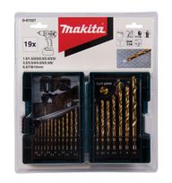 Grąžtų komplektas metalui Makita D-67527; 1,5-10 mm; 19 vnt.