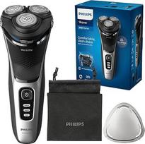 "Philips" skustuvas "Series 3000" - elektrinis drėgnas ir sausas skustuvas vyrams juodos spalvos su "SkinProtect" technologija, sulankstomu barzdos kirptuvu ir kelioniniu krepšeliu, belaidis (modelis S3241/12)