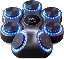 "TechVizrs" muzikinis bokso aparatas suaugusiesiems, muzikinis bokso aparatas su LED žibintais, "Bluetooth", 9 greičio režimais, kablio smūgio muzikos dėžės namams ir sporto salei