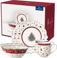 "Villeroy & Boch Toy's Delight Red" pusryčių servizas "Pusryčiai dviem" iki 2 asmenų, 6 dalys, aukščiausios kokybės porcelianas, baltas / raudonas