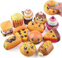 Anboor Pakuotė iš 12 maisto lėtai kylančių žaislų Squishies, Smore pica sausainiai Hamburgeris ledai tortas traškučiai karštas šuo Taco lėtai atšoka išspausti Fidget žaislai streso malšinimas