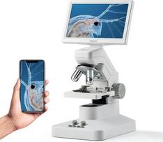 TOMLOV DM301 Pro biologinis mikroskopas 1200X: 7 colių skaitmeninis mikroskopas su HDMI išvestimi suaugusiems vaikams, 3 objektyvai, integruota matavimo skalė, dvigubas LED apšvietimas, suderinamas su mobiliuoju telefonu