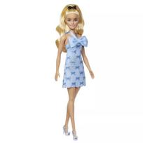 Barbie Fashionista: Draugės stilinga lėlė mėlyna suknele su kaspinu