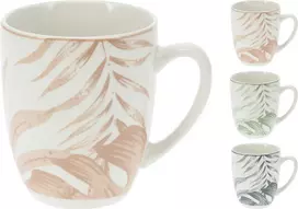 Porcelianinis puodelis LEAVES DESIGN, 3 spalvos, 350 ml