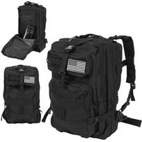 Karinio stiliaus XL kuprinė, 38l, juoda
