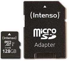 Atminties kortelė „Intenso SD MicroSD“ kortelė 128GB SD-HC UHS-I su SD adapteriu, mažmeninė prekyba