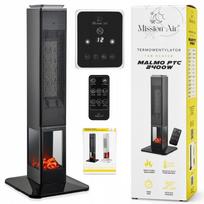 Koloninis ventiliatorinis šildytuvas su liepsnos efektu MALMO 2400W PTC, reguliuojamas termostatas, TIMER, nuotolinis valdymas