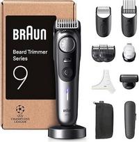 "Braun Series 9" elektrinis barzdos skustuvas vyrams su 11 kirpimo įrankių, ilgai aštriais ašmenimis, 180 min. baterijos veikimo laikas, belaidis barzdos skustuvas, 52 ilgiai, atsparus vandeniui, BT9545, chromas