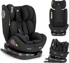 "KikkaBoo i-Moove 2 i-SIZE", 40-150 cm, pasukamas 360° kampu, ISOFIX, atsukamas atgal ir į priekį, reguliuojamas galvos atlošas, atlenkimo funkcija, juodas
