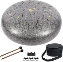 AKLOT plieninis liežuvėlis būgnas 12 colių 13 pastabų Tanko būgnas Pan Drum C Key Perkusinis instrumentas su mallet Note Sticker Finger Picks Mallet laikiklis ir krepšys