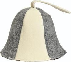 SAUNA GURU Sauna Hat Grey and White Wool Felt Hats - apsaugo galvą nuo karščio - pridedamas angliškas saunos elektroninės knygos vadovas