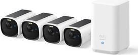 "eufy Security" eufyCam E40 4 kamerų rinkinys su "Homebase 2", belaidė 2K saulės kamera lauke, su įmontuota saulės baterija, "MaxColor" naktinis matymas, išplečiama vietinė saugykla, jokių mėnesinių prenumeratos išlaidų