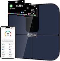 "Healthkeep" "Bluetooth" jungiamosios vonios svarstyklės su TFT spalvotu ekranu ir ITO technologija, 25 kūno duomenys su širdies ritmo programėle, skirtos "Android" ir "iOS", 180kg/400lb/28st, mėlynos spalvos
