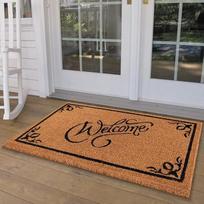 "LuxUrux Welcome Mats" lauko durų kilimėlis su patvariu PVC pagrindu, natūralus, puikios spalvos ir dydžio, tinkamas naudoti patalpose ir lauke. (24 "x36", 500-3)