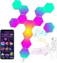 "MeRGBW-Home" šešiakampės LED plokštės, šešiakampės žaidimų dekoratyvinės LED sieninės lempos, muzikos sinchronizavimas, programėlės valdymas, nuotolinio valdymo pultai, šešiakampės korėtos sieninės lempos, žaidimų priedai, šešiakampės lempos, išmaniųjų n