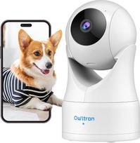 "owltron" vidaus stebėjimo kamera, vidaus stebėjimo kamera su judesio aptikimo funkcija, 360 laipsnių "Wi-Fi" vidaus kamera, kūdikių monitorius su programėle, skirta šunų ir naminių gyvūnėlių kamerai, dvipusis garsas