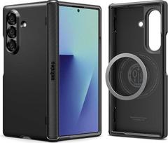 "Spigen Slim Armor Pro MagFit" dėklas "Samsung Galaxy Z Fold 7", suderinamas su "MagSafe" ir [SecuLink] metaline jungtimi ant vyrių, kad būtų užtikrintas saugus laikymas - juodas