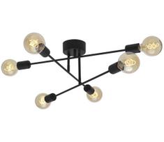 Cottex P7216SV - Prie lubų montuojama liustra BATON 6xE27/60W/230V juoda
