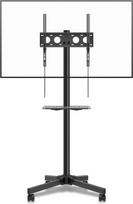 XINLEI TV Stand Rollable, TV Stand with Wheels for 21-60 Inch Flat Curved Panel TVs up to 35 kg, Height-Adjustable TV Trolley with Wheels Max VESA 400 x 400 mm ML55A