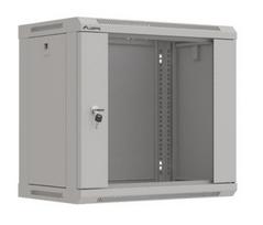 LANBERG rack cabinet wall-mount 19inch 9U 540x350 grey flat pack with glass door