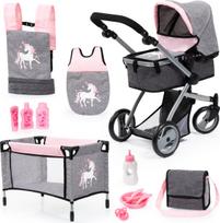 Bayer - Dolls Pram Playset - Rosa / Grey (18333AC)