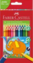 Faber-Castell - Jumbo Triangular colour pencils, wallet of 24 (116524)