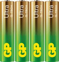 Gp Batteries GP - Ultra Alkaline AAA Batteries, 24AU/LR03, 1.5V, 4-Pack