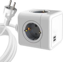 Microconnect - 4 Way Schuko, 2 USB Ports Power Cube - With 1,5m Cable